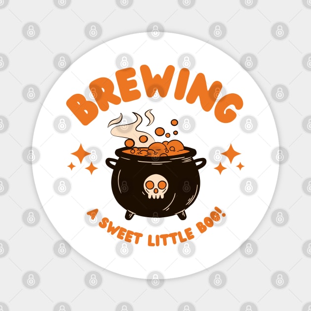 Brewing a Sweet Little Boo!" Halloween, baby, Pregnancy Announcement Magnet by Project Charlie